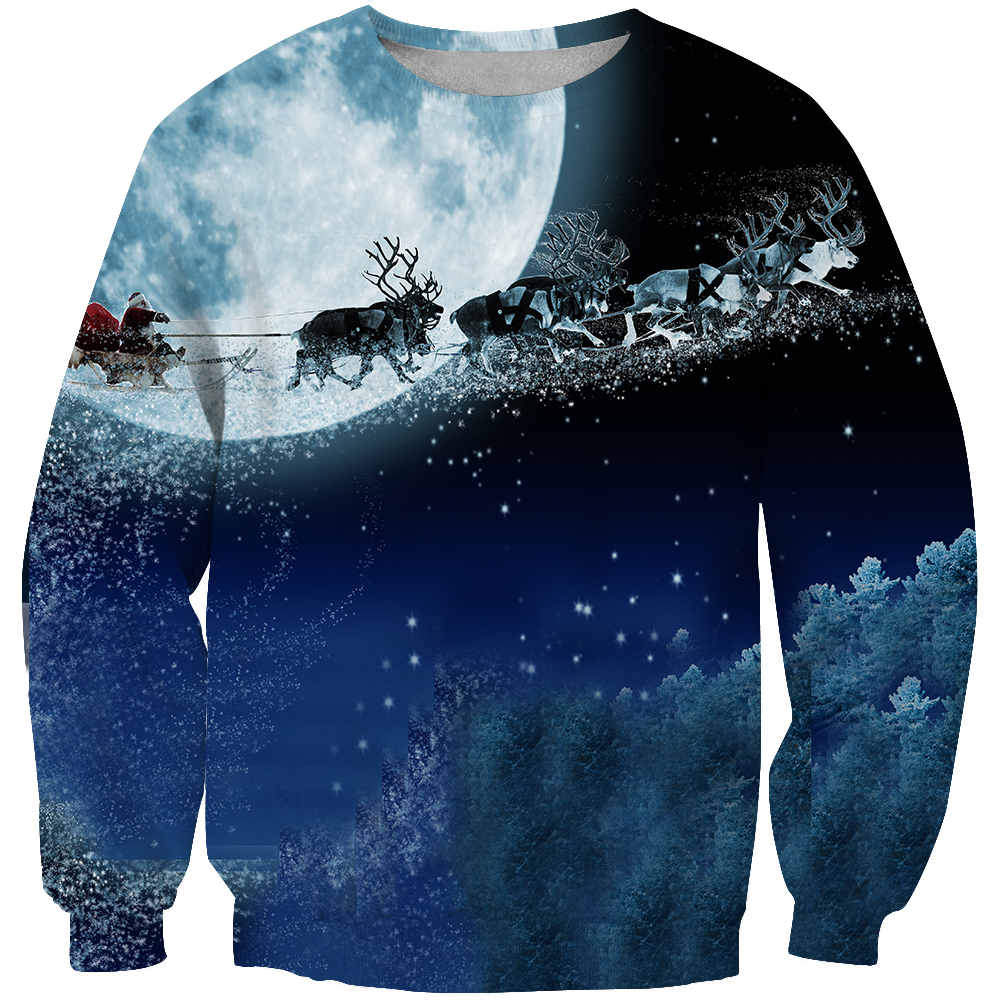 All Over Print Santa Ride 03-Apparel-HbArts-Sweatshirt-S-Vibe Cosy™