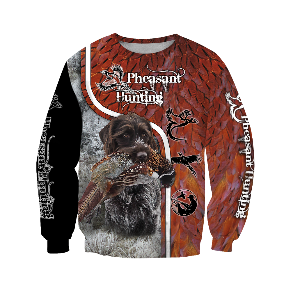 Pheasant Hunting Wirehaired Pointing Griffon 3D All Over Printed Shirts For Men And Women JJ170103-Apparel-MP-Sweatshirts-S-Vibe Cosy™