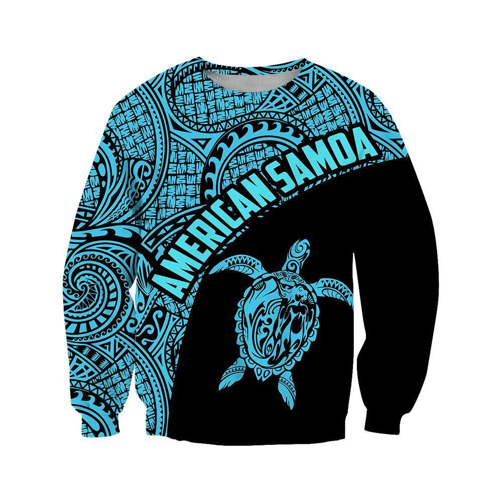 American Samoa Polynesian Hoodie - Blue PL-Apparel-PL8386-Sweat Shirt-S-Vibe Cosy™