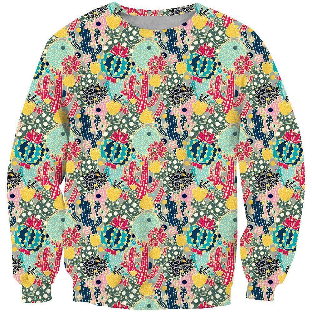 All Over Printing Cactus Color Shirt-Apparel-Phaethon-Sweatshirt-S-Vibe Cosy™