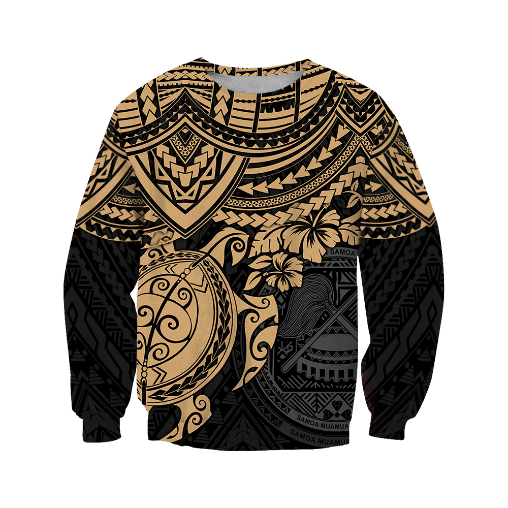 American Samoa Polynesian Hoodie Gold Turtle JJ190101 PL-Apparel-PL8386-Sweatshirt-S-Vibe Cosy™