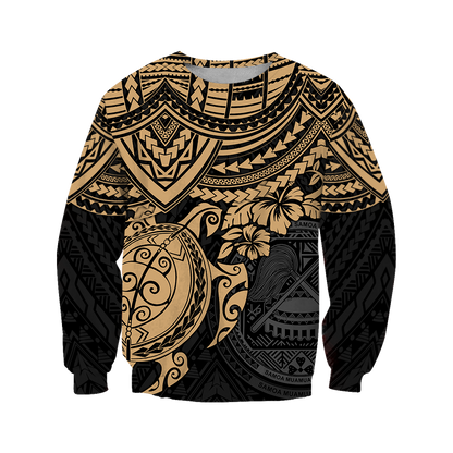 American Samoa Polynesian Hoodie Gold Turtle JJ190101 PL-Apparel-PL8386-Sweatshirt-S-Vibe Cosy™