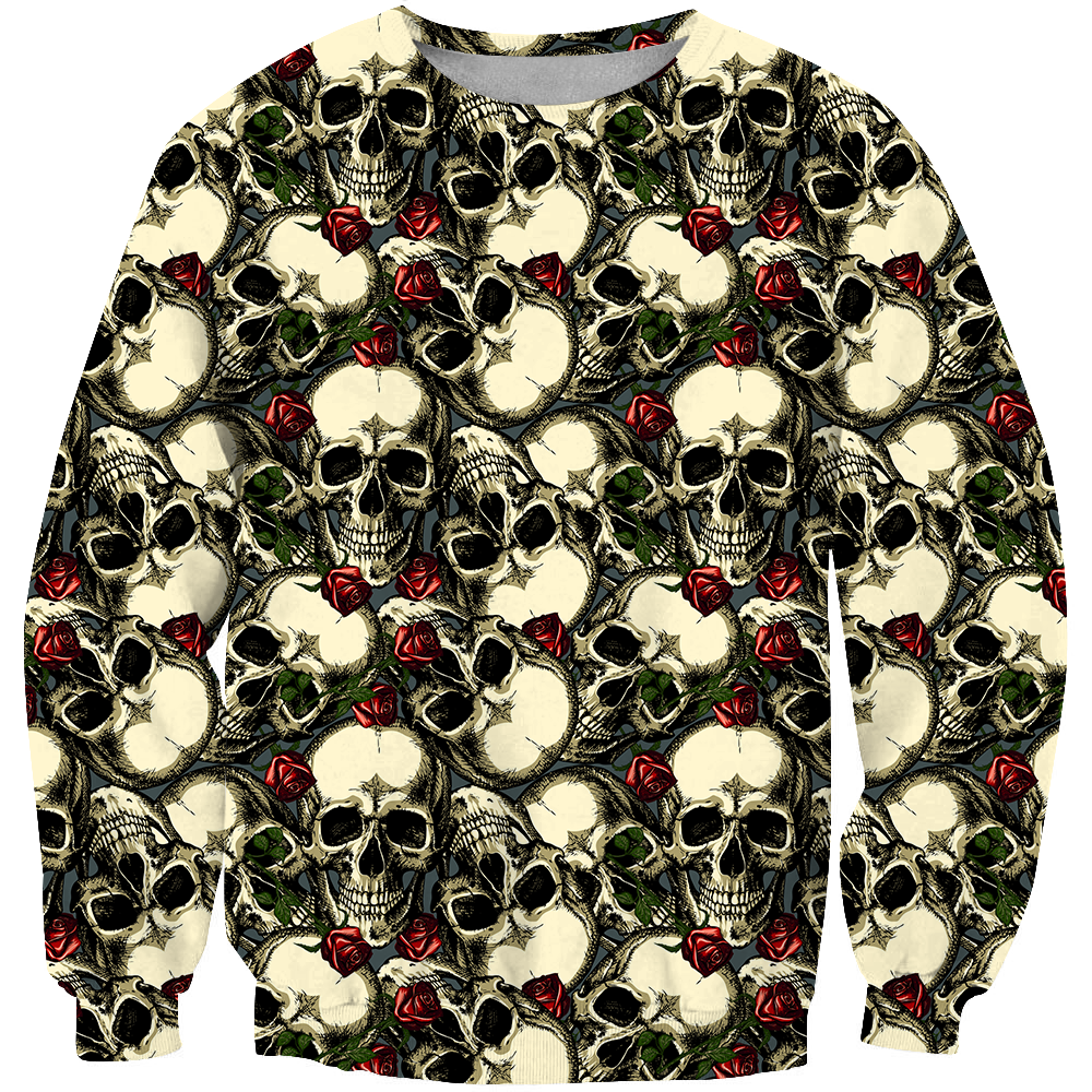 3D All Over Print Black Roses And Skulls Shirts-Apparel-Phaethon-Hoodie-S-Vibe Cosy™
