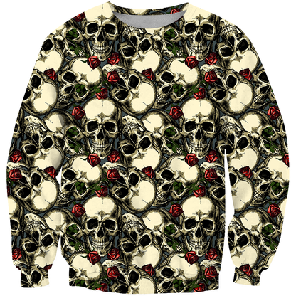 3D All Over Print Black Roses And Skulls Shirts-Apparel-Phaethon-Hoodie-S-Vibe Cosy™