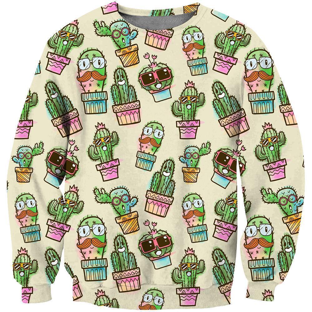 All Over Printing Cactus Funny Shirt-Apparel-Phaethon-Sweatshirt-S-Vibe Cosy™