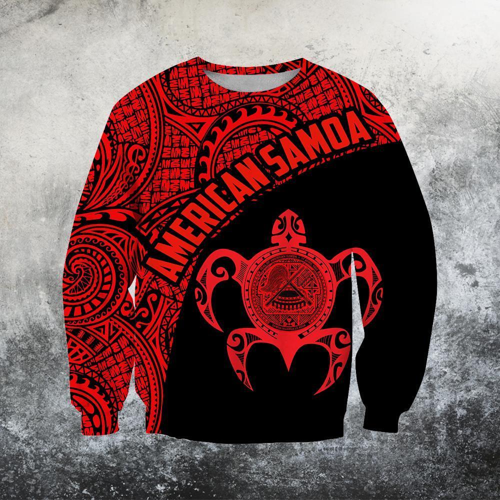 American Samoa Polynesian Hoodie - Red-Apparel-Phaethon-Sweat Shirt-S-Vibe Cosy™