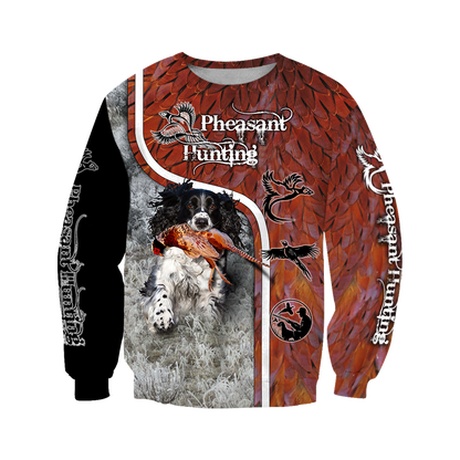 Pheasant Hunting Springer Spaniel 3D All Over Printed Shirts For Men And Women JJ180102-Apparel-MP-Sweatshirts-S-Vibe Cosy™