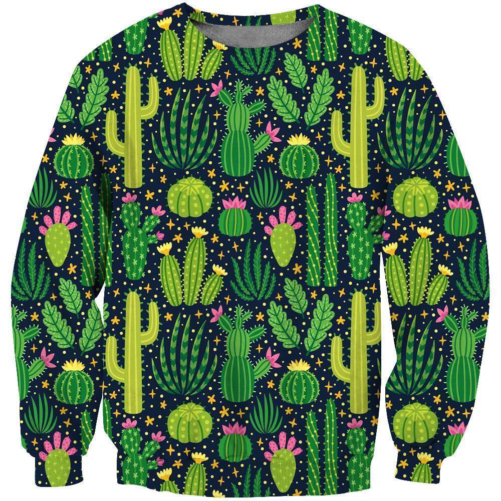 3D All Over Printing Green Cactus Shirt-Apparel-NTH-Sweatshirt-S-Vibe Cosy™