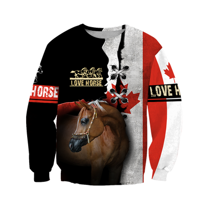 Love Horse 3D All over print for Men and Women shirt JJ040202-Apparel-NNK-Sweat Shirt-S-Vibe Cosy™