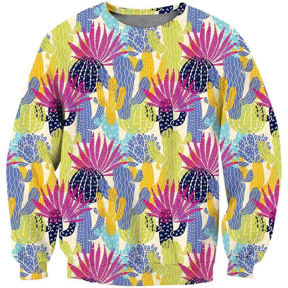 All Over Printing beautiful Cacti Shirt-Apparel-Phaethon-Sweatshirt-S-Vibe Cosy™