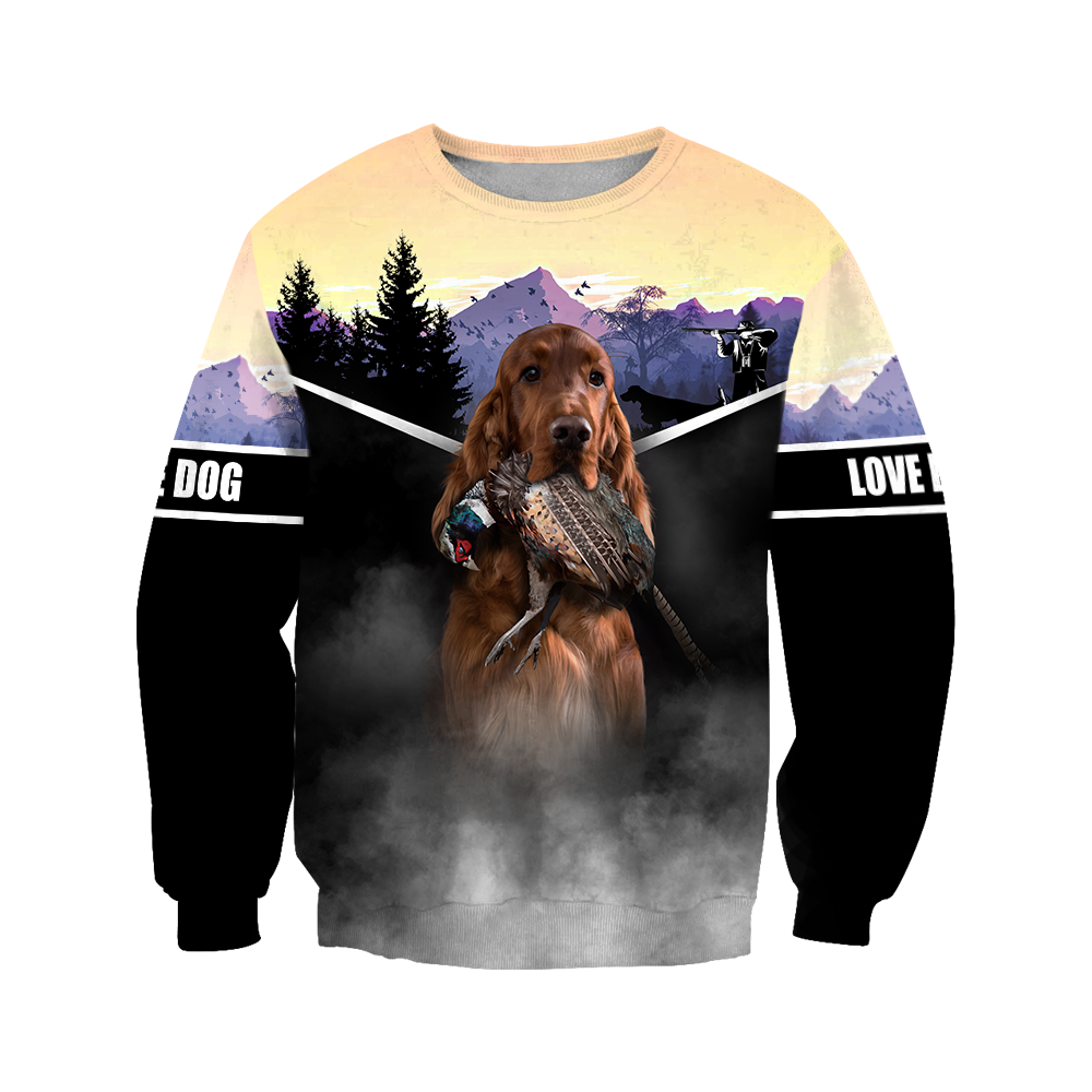 Pheasant Setter Hunting 3D All Over Printed Shirts For Men And Women JJ080203-Apparel-MP-Sweatshirts-S-Vibe Cosy™