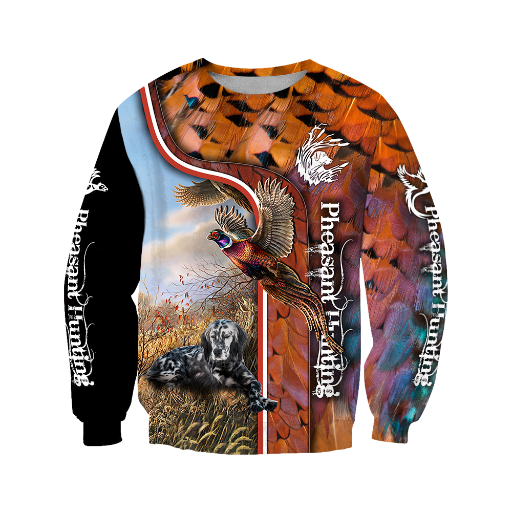 Pheasant Hunting Setter 3D All Over Printed Shirts For Men And Women JJ050202-Apparel-MP-Sweatshirts-S-Vibe Cosy™