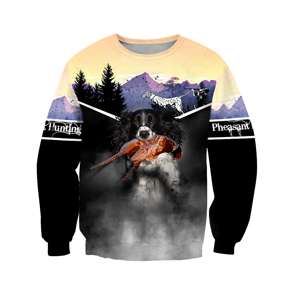 Pheasant Hunting Springer Spaniel 3D All Over Printed Shirts For Men And Women JJ170104-Apparel-MP-Sweatshirts-S-Vibe Cosy™