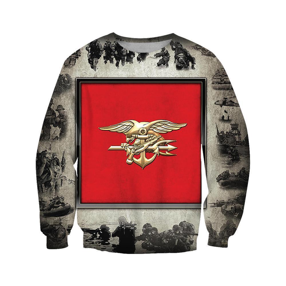 All Over Printed Military Insignia Shirts-Apparel-HP Arts-Sweatshirt-S-Vibe Cosy™