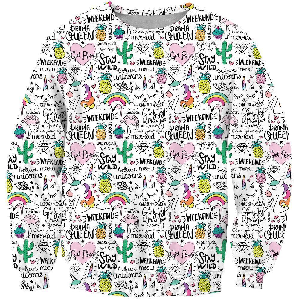 3D All Over Unicorn And Prama Queen Hoodie-Apparel-Phaethon-Sweat Shirt-S-Vibe Cosy™