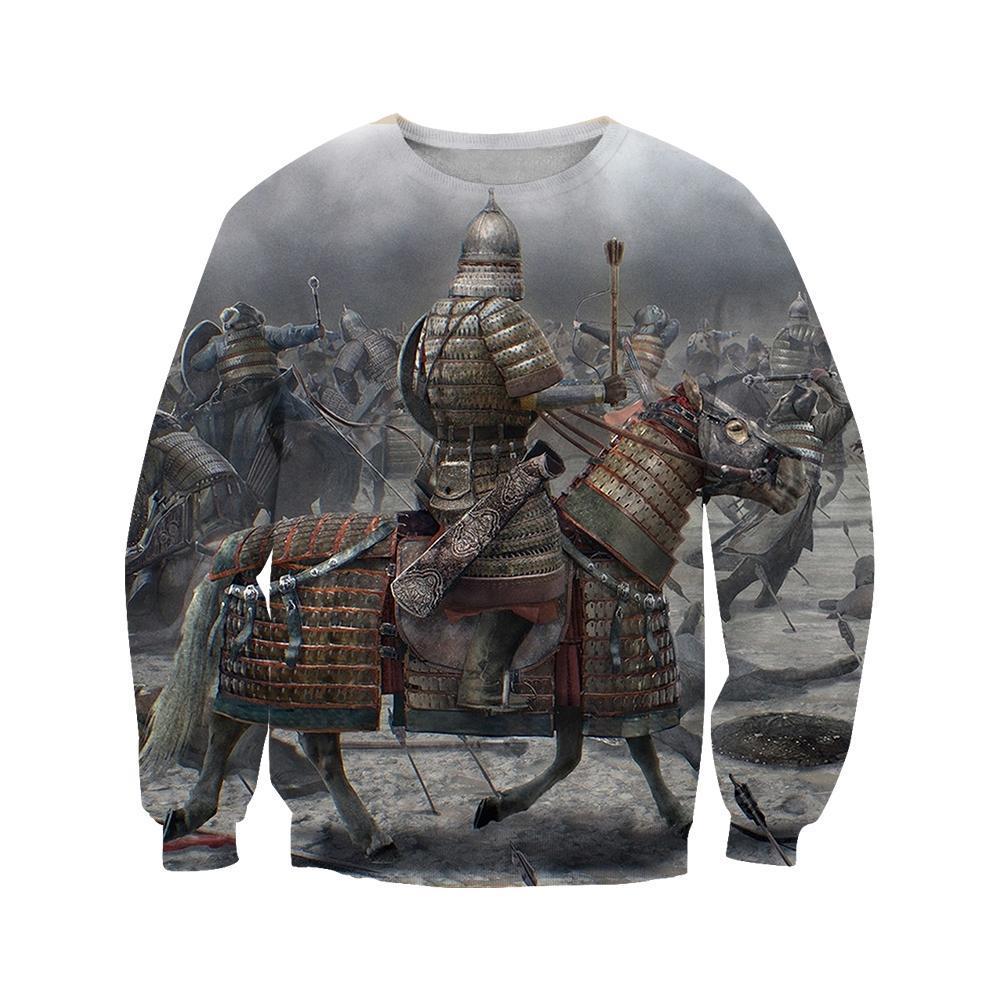 3D All Over Print Mongol Warriors War Hoodie-Apparel-Khanh Arts-Sweat Shirt-S-Vibe Cosy™