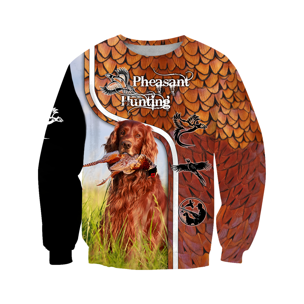 Pheasant Setter Hunting 3D All Over Printed Shirts For Men And Women JJ080202-Apparel-MP-Sweatshirts-S-Vibe Cosy™