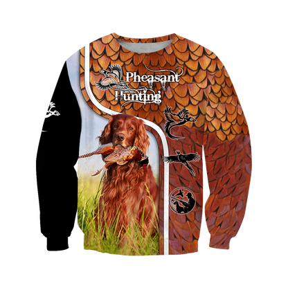 Pheasant Setter Hunting 3D All Over Printed Shirts For Men And Women JJ080202-Apparel-MP-Sweatshirts-S-Vibe Cosy™