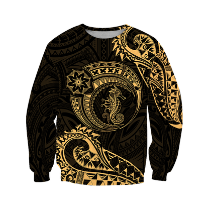 Seahorse Polynesian 3d all over printed shirt and short for man and women JJ200201 PL-Apparel-PL8386-Sweatshirt-S-Vibe Cosy™