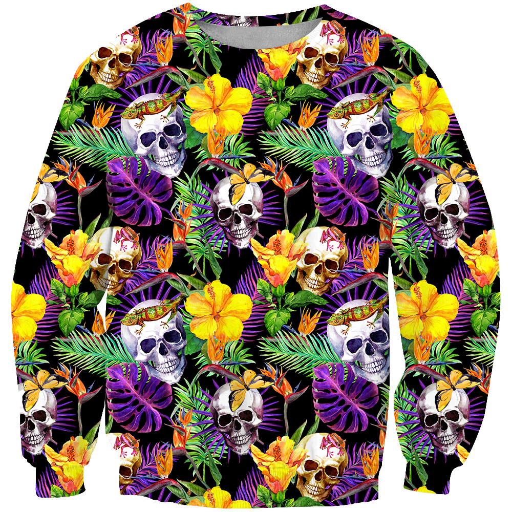 3D All Over Print Leaves Of Human Skulls Shirts-Apparel-Phaethon-Sweatshirt-S-Vibe Cosy™