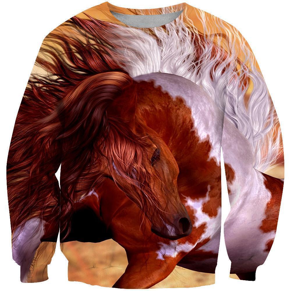 3D All Over Printing Beautiful Red Horse Shirts-Apparel-Phaethon-Sweatshirt-S-Vibe Cosy™
