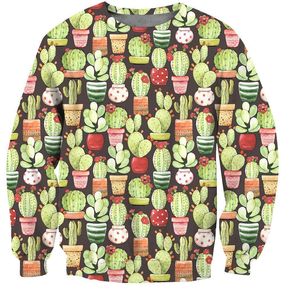 3D All Over Printing Cactus Pots Shirt-Apparel-NTH-Sweatshirt-S-Vibe Cosy™