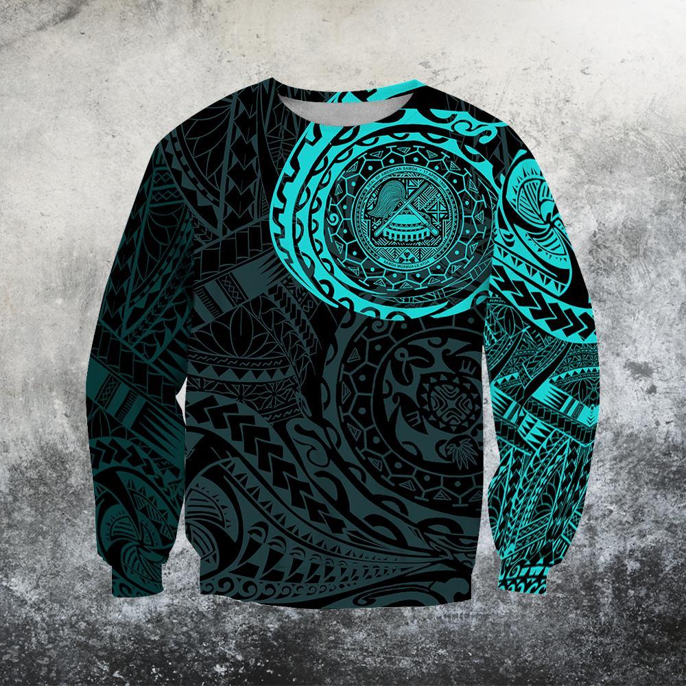 American Samoa In My Heart Polynesian Hoodie Blue PL-Apparel-PL8386-Sweat Shirt-S-Vibe Cosy™