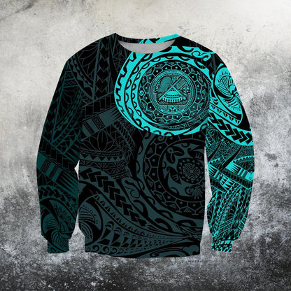 American Samoa In My Heart Polynesian Hoodie Blue PL-Apparel-PL8386-Sweat Shirt-S-Vibe Cosy™