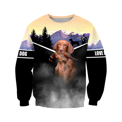 Pheasant Vizsla Hunting 3D All Over Printed Shirts For Men And Women JJ110203-Apparel-MP-Sweatshirts-S-Vibe Cosy™