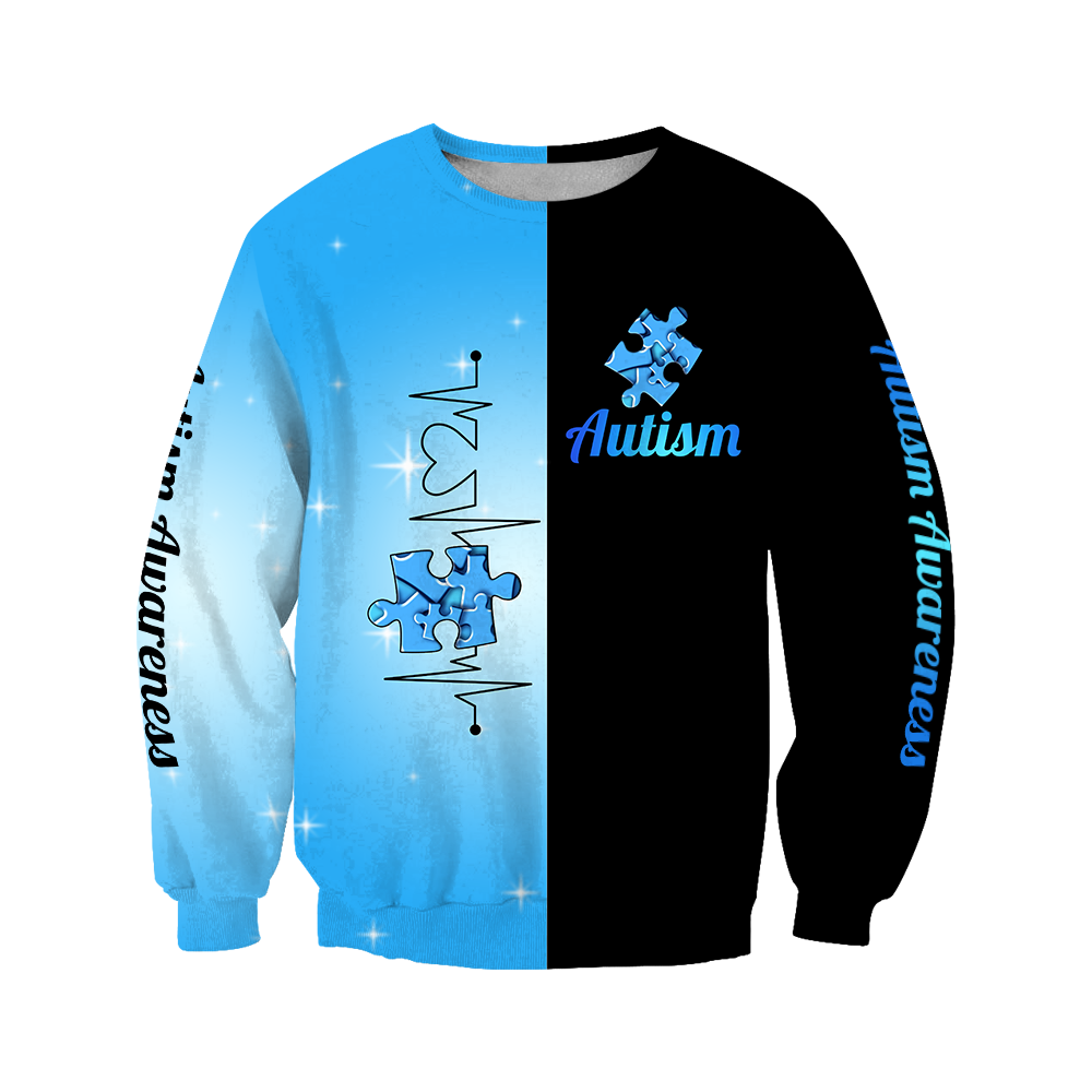 3D All Over Printed Shirts Autism Awareness JJ080201-Apparel-MP-sweatshirt-S-Vibe Cosy™
