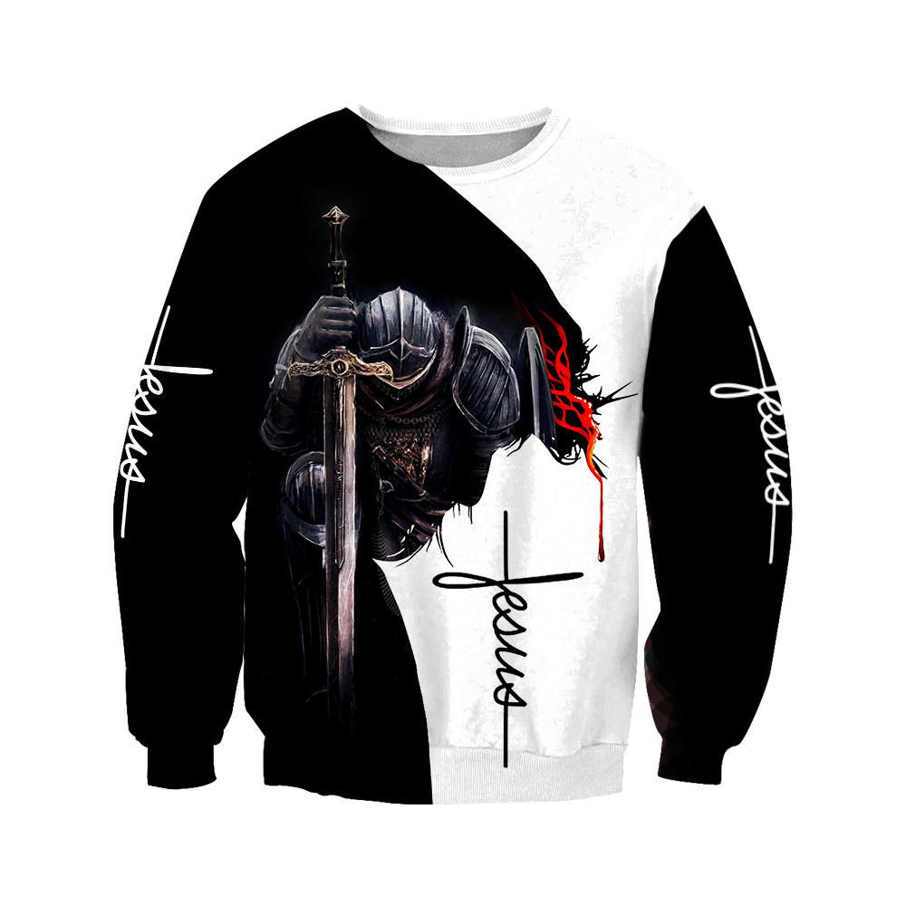 Knight God Jesus 3D All Over Printed Shirt Hoodie For Men And Women JJ060401-Apparel-MP-Sweatshirt-S-Vibe Cosy™