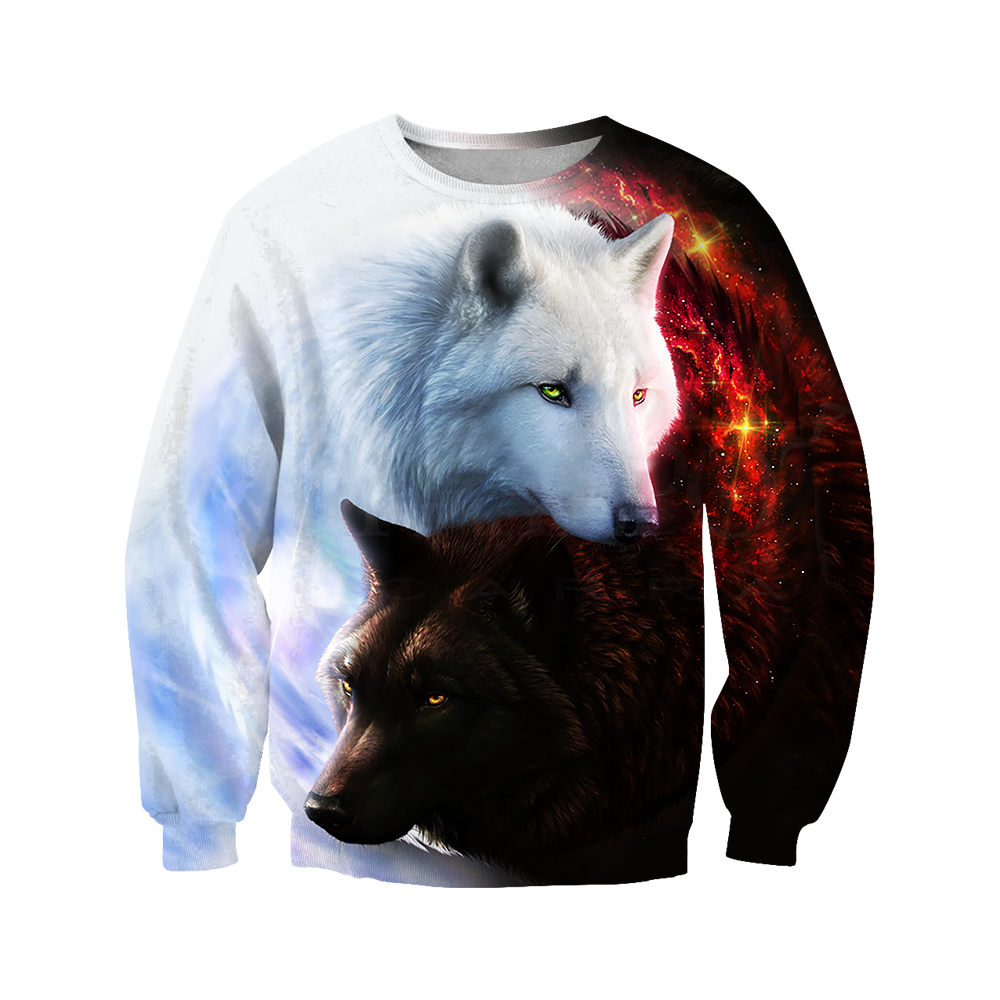 Wolf 3D All Over Printed Shirts For Men and Women JJ280401-Apparel-TT-Sweatshirts-S-Vibe Cosy™