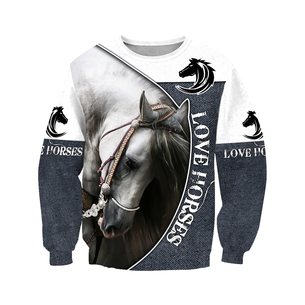 Love Beautiful Horse 3D All Over Printed Shirts JJ270401-Apparel-MP-Sweatshirts-S-Vibe Cosy™