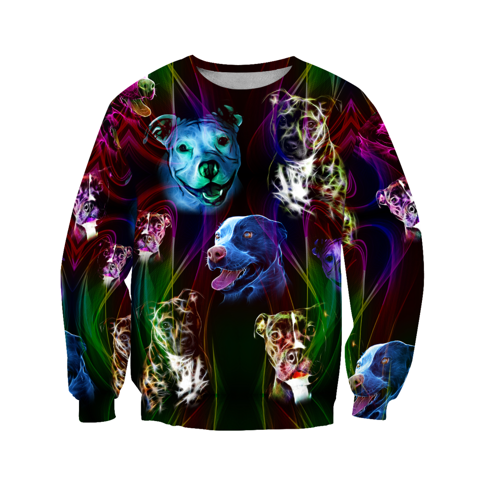 Colorful pitbull 3d hoodie shirt for men and women JJW12092003