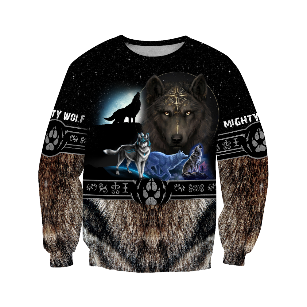 All Over Printed Viking Mighty Wolf Hoodie MEI09152005-MEI