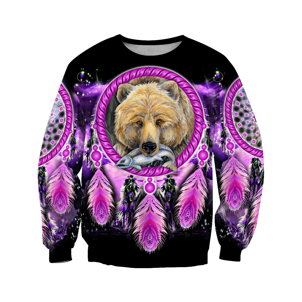 Native American Bear 3D All Over Printed Shirts JJ21052002-Apparel-MP-Sweatshirt-S-Vibe Cosy™