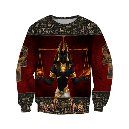 Anubis Ancient Egyptian 3D All Over Printed Shirts For Men And Women JJ26062004-Apparel-MP-Sweatshirts-S-Vibe Cosy™