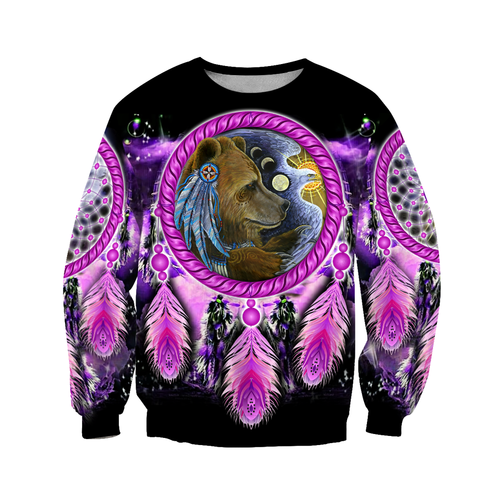 Native American Bear 3D All Over Printed Shirts JJ21052001-Apparel-MP-Sweatshirt-S-Vibe Cosy™