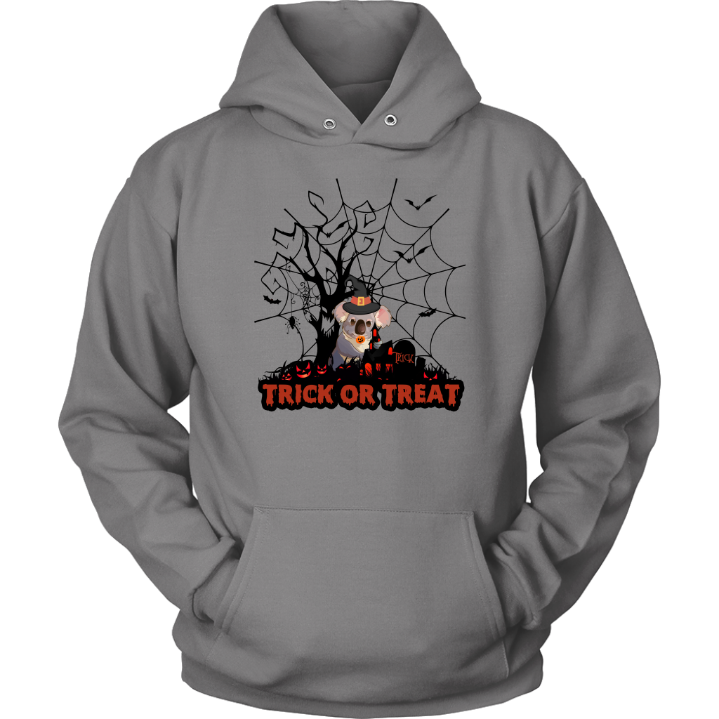 Australian Koala Trick or Treat Halloween T-Shirt 02 H9-T-SHIRTS-HP Arts-Unisex Hoodie-Grey-S-Vibe Cosy™