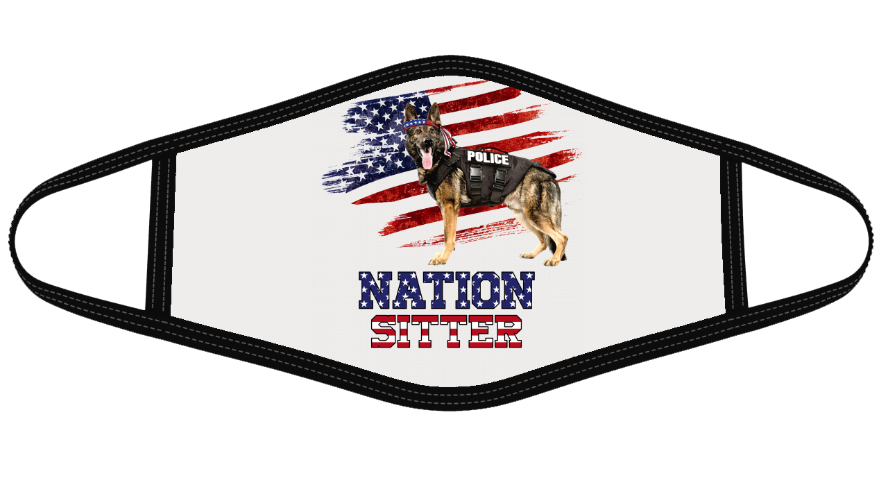 Nation Sitter Police Dog Pi261201-Apparel-Amsbk-Face Cover-White-3pcs-Vibe Cosy™