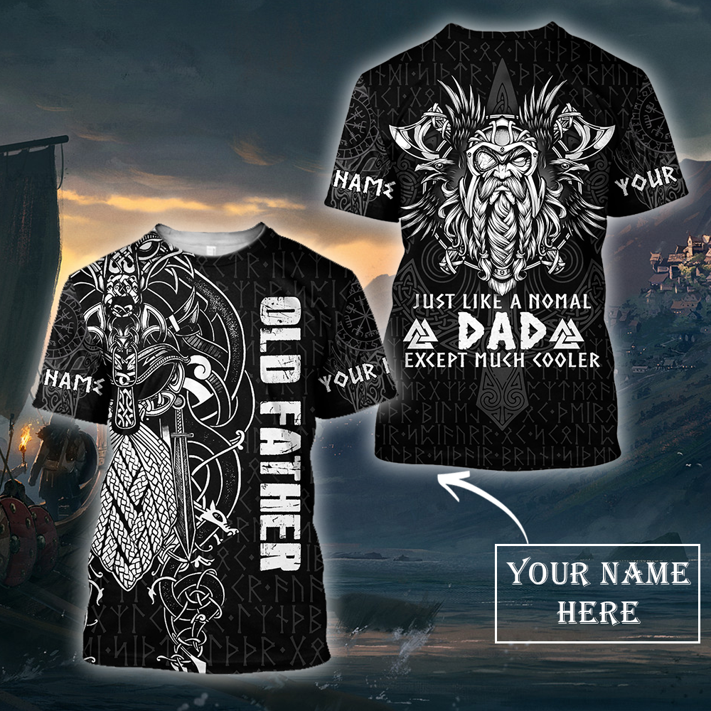 Customize Viking Dad All Over Print Shirts-Apparel-HP Arts-T-shirt-S-Vibe Cosy™
