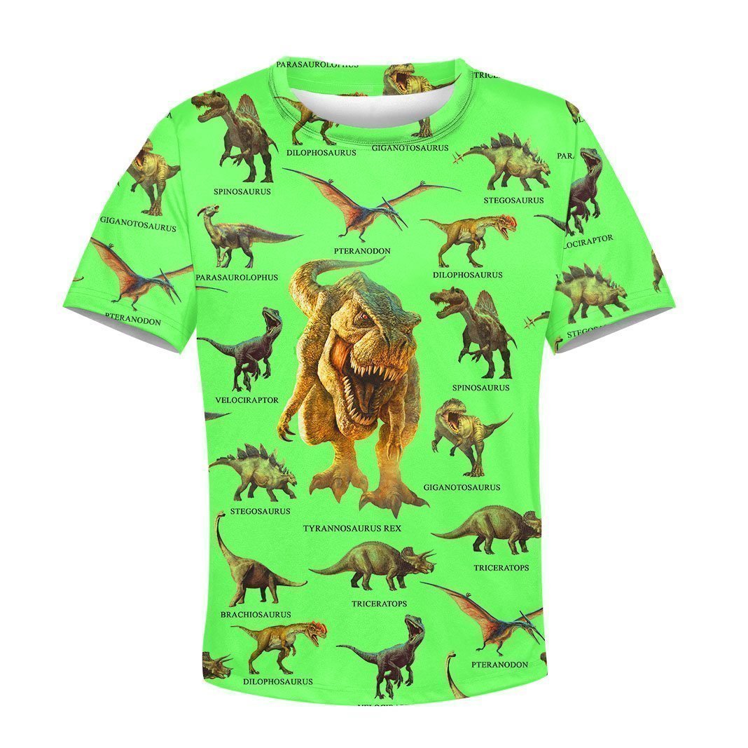 3D All Over Printed Green Dinosaurs T-Rex Shirts-Apparel-HP Arts-T-Shirt-TODDLER 2T-Vibe Cosy™
