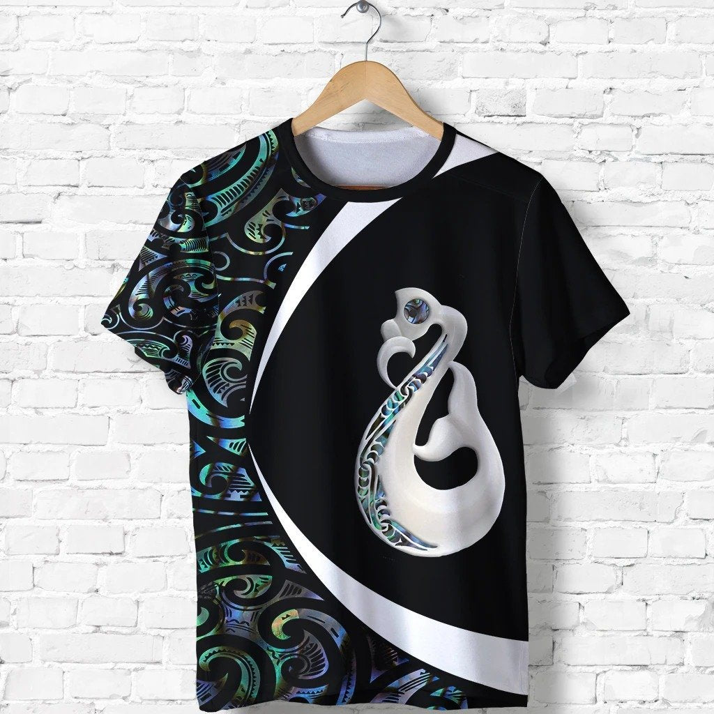 The maori Manaia Paua Shell Circle Style HC15901-Apparel-Huyencass-T-Shirt-S-Vibe Cosy™