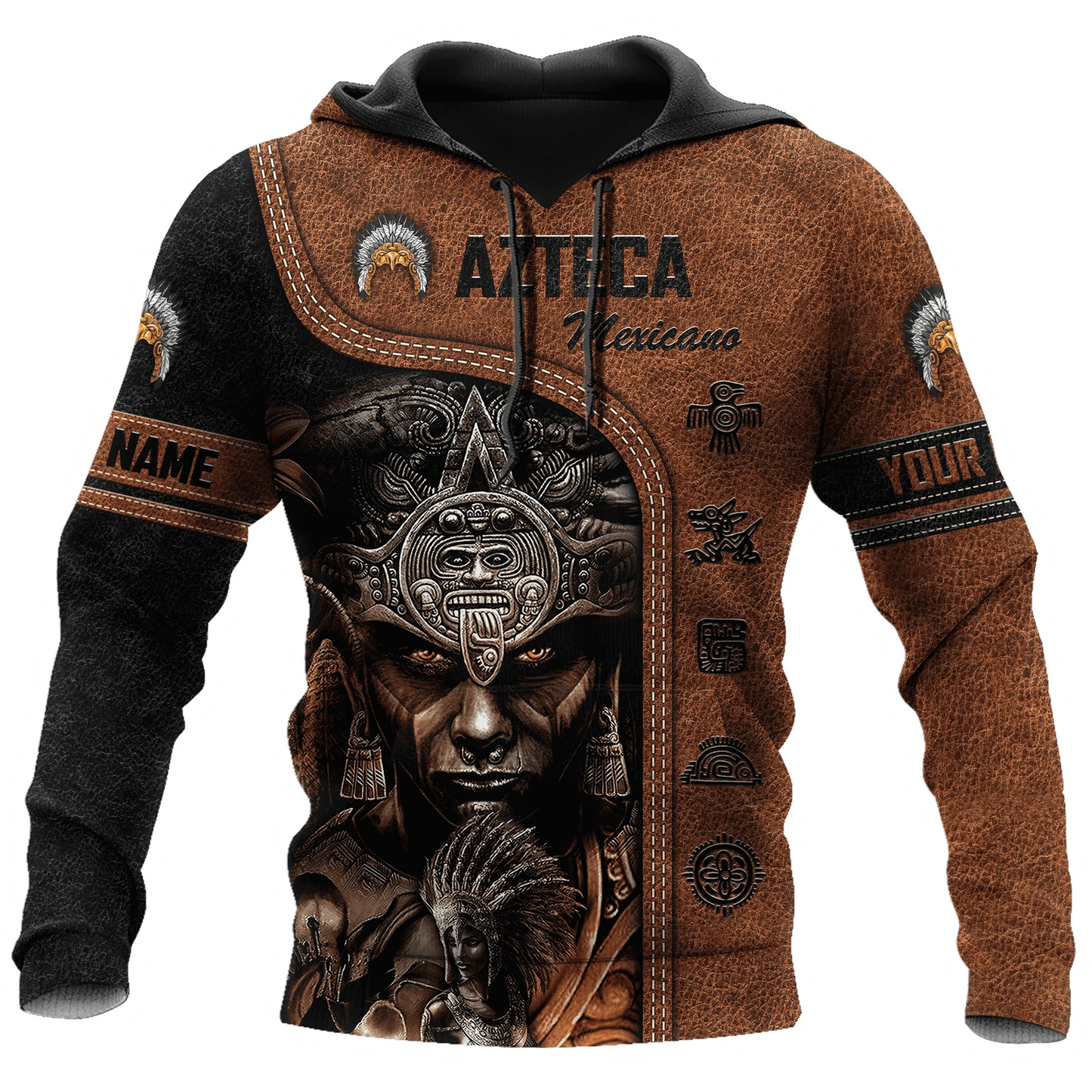 Personalized Name Azteca Mexicano 3D All Over Printed Hoodie