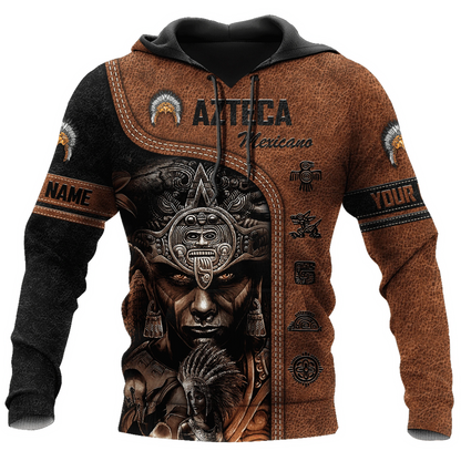 Personalized Name Azteca Mexicano 3D All Over Printed Hoodie