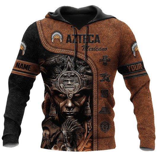 Personalized Name Azteca Mexicano 3D All Over Printed Hoodie