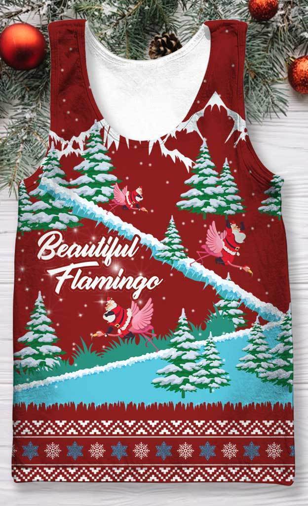 3D All Over Print Flamingo Christmas Hoodie-Apparel-HD09-Tank Top-S-Vibe Cosy™