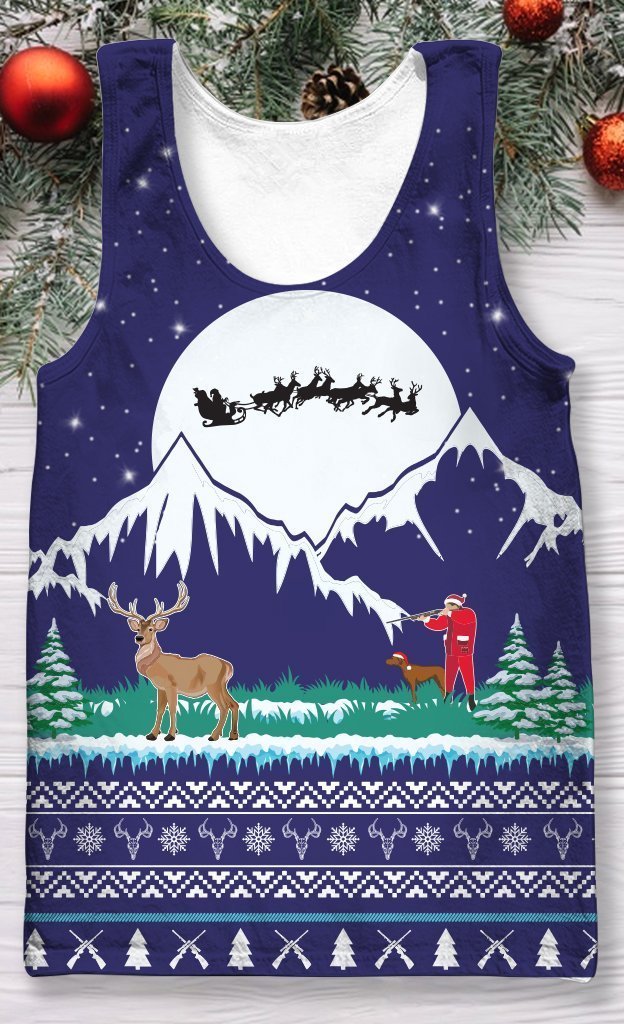 3D All Over Print Christmas Hunting Deer Hoodie-Apparel-HD09-Tank Top-S-Vibe Cosy™