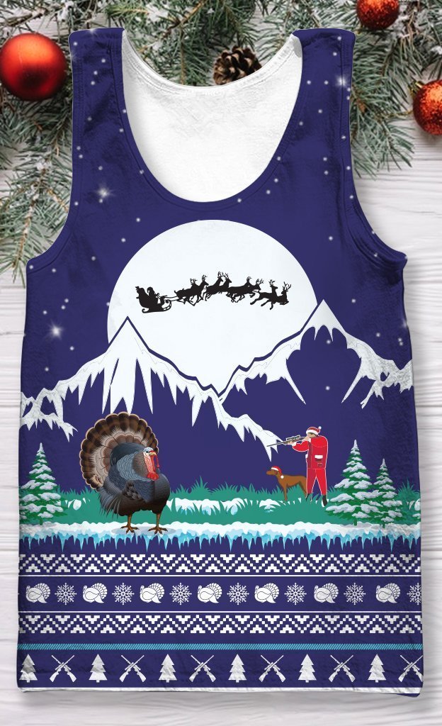 3D All Over Print Hunting Turkey Christmas Hoodie-Apparel-HD09-Tank Top-S-Vibe Cosy™