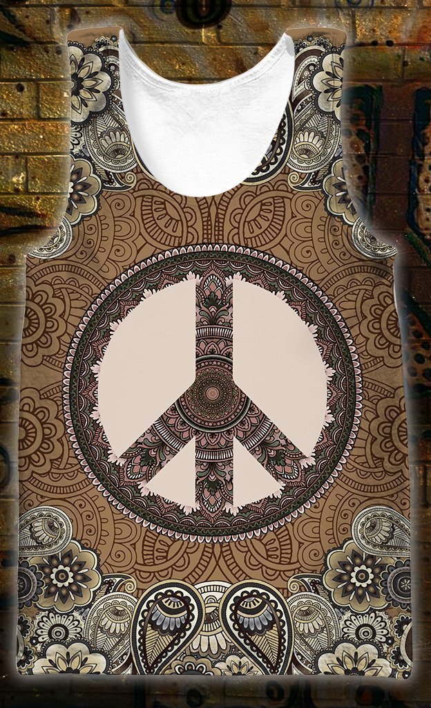 3D All Over Print Mosaic Hippie Hoodie-Apparel-HD09-Tank Top-S-Vibe Cosy™
